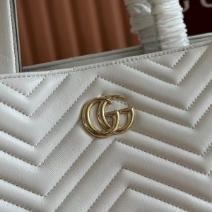 GG 2025 Marmont Tote Bag White Sheepskin