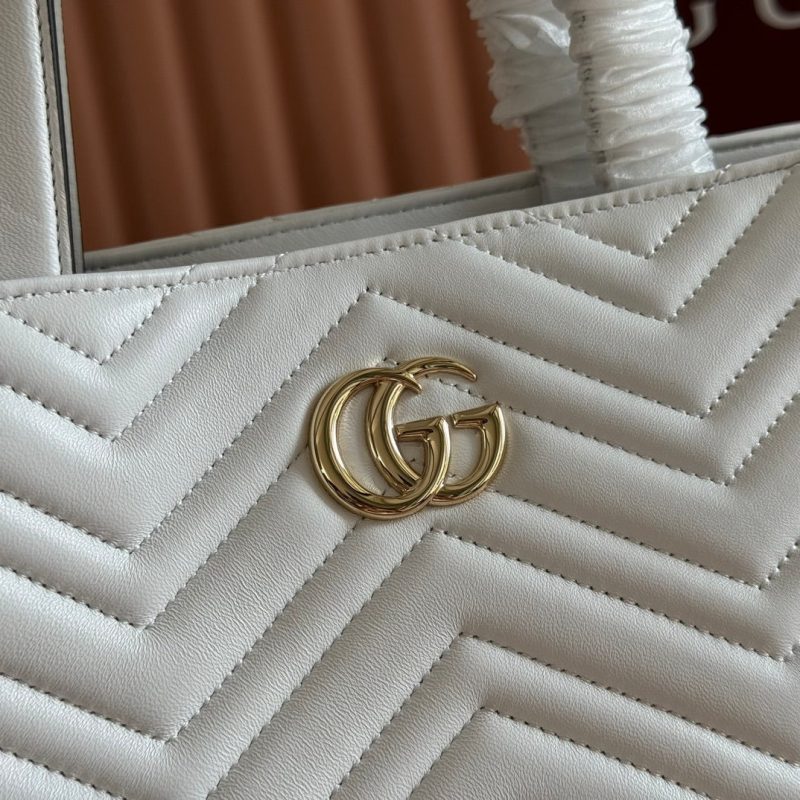 GG 2025 Marmont Tote Bag White Sheepskin
