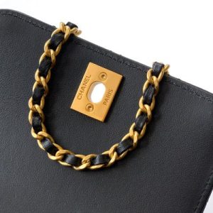 Chanel 2026 Quilted Coco Handle Flap Bag 14cm Black Calfskin