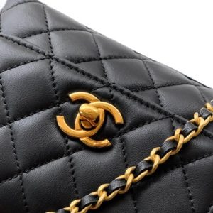 Chanel 2026 Quilted Coco Handle Flap Bag 14cm Black Calfskin
