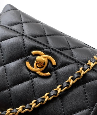 Chanel 2026 Quilted Coco Handle Flap Bag 14cm Black Calfskin