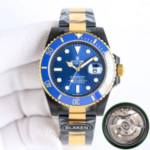 Rolex Blaken Submariner 40mm Black Gold Blue Dial