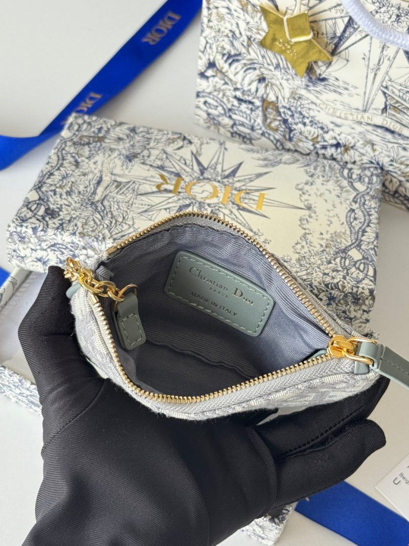 CD 30 Montaigne Coin Purse Key Bag Grey Jacquard GHW