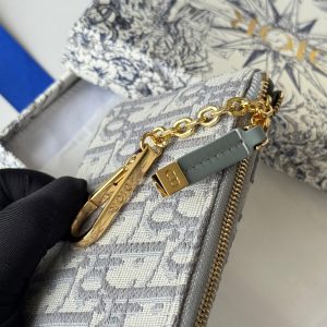CD 30 Montaigne Coin Purse Key Bag Grey Jacquard GHW