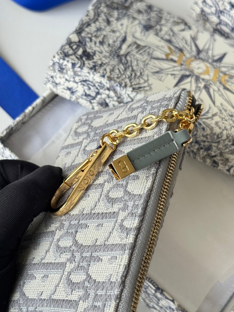 CD 30 Montaigne Coin Purse Key Bag Grey Jacquard GHW