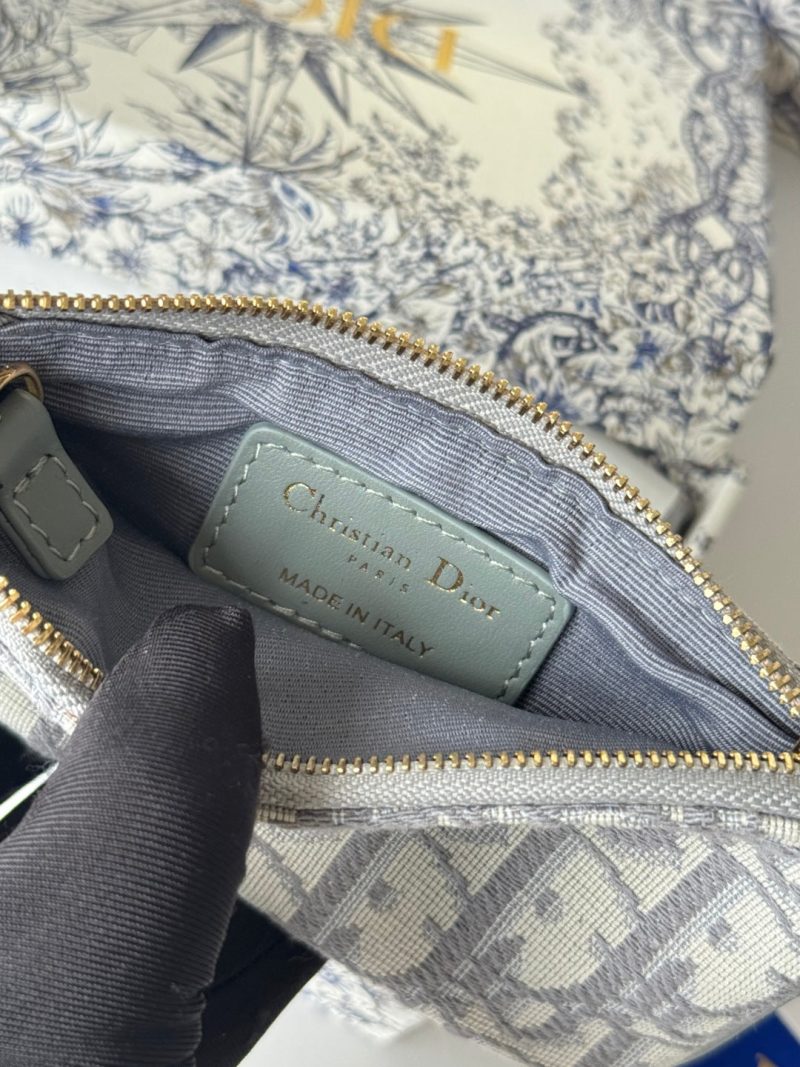 CD 30 Montaigne Coin Purse Key Bag Grey Jacquard GHW