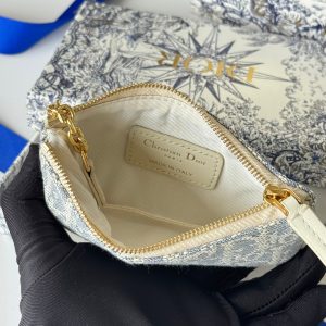 CD 30 Montaigne Coin Purse Key Bag Grey White Jacquard GHW