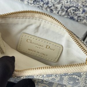 CD 30 Montaigne Coin Purse Key Bag Grey White Jacquard GHW