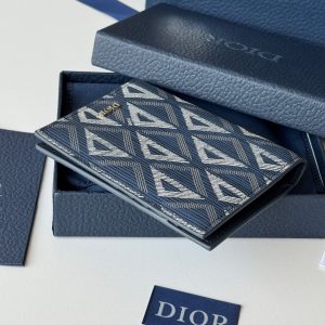 CD Diamond Saddle Passport Blue Beige Cowhide