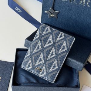 CD Diamond Saddle Passport Blue Beige Cowhide