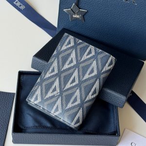 CD Diamond Saddle Passport Blue Beige Cowhide