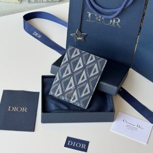 CD Diamond Saddle Passport Blue Beige Cowhide