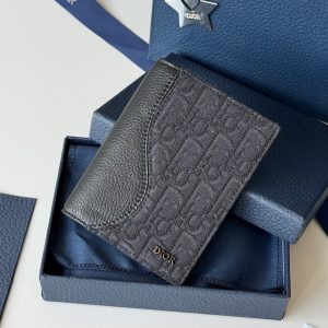 CD Saddle Passport Black Jacquard Cowhide