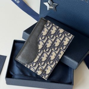 CD Saddle Passport Beige Black Jacquard Cowhide