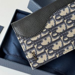 CD Saddle Passport Beige Black Jacquard Cowhide