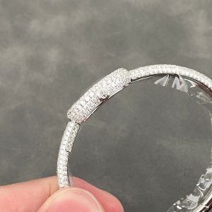 Baignoire 2024 24.6mm Silver Diamond Bezel White Dial