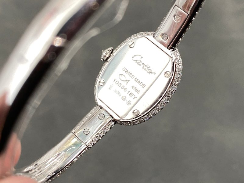 Baignoire 2024 24.6mm Silver Diamond Bezel White Dial