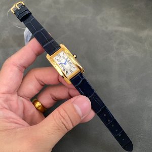 Tank Americane 20mm Gold Case Black Leather Strap