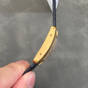 Tank Americane 20mm Gold Case Black Leather Strap