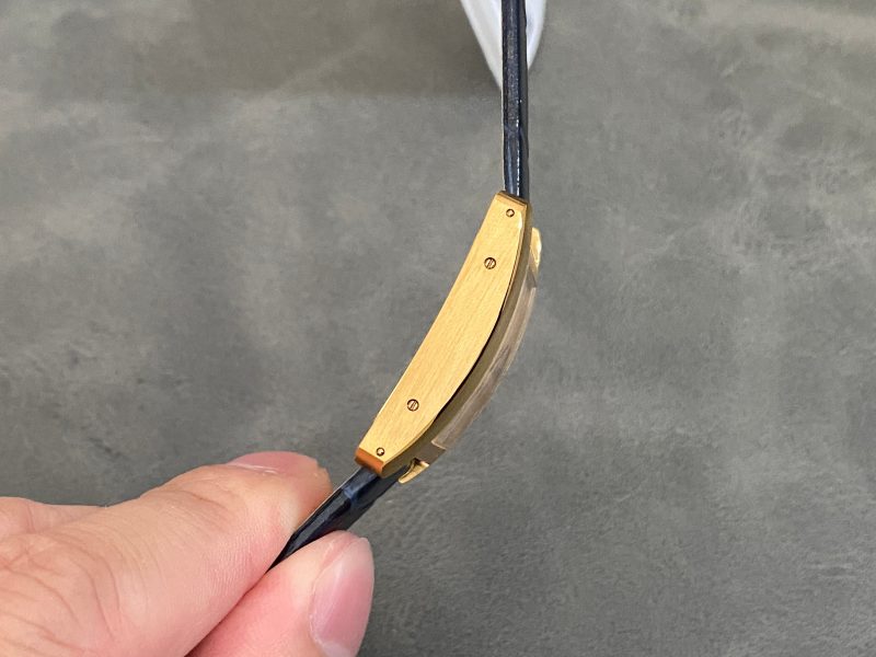 Tank Americane 20mm Gold Case Black Leather Strap