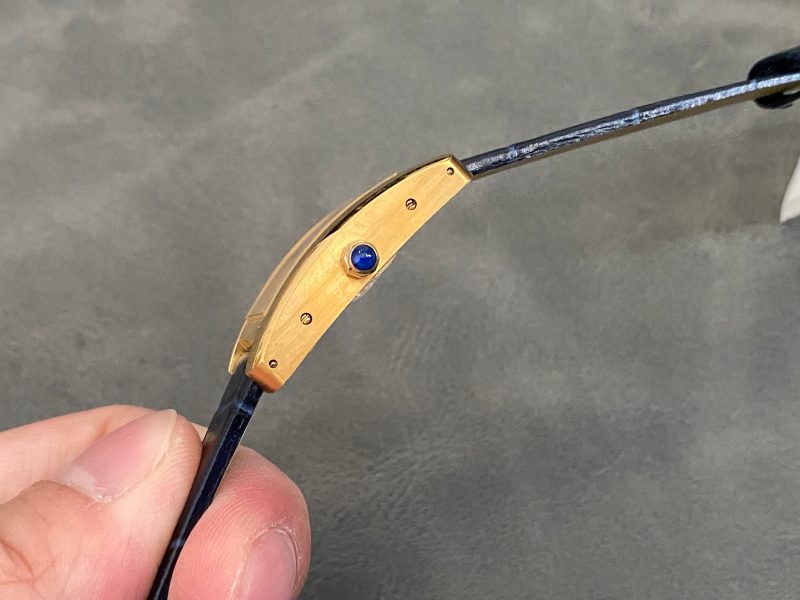 Tank Americane 20mm Gold Case Black Leather Strap