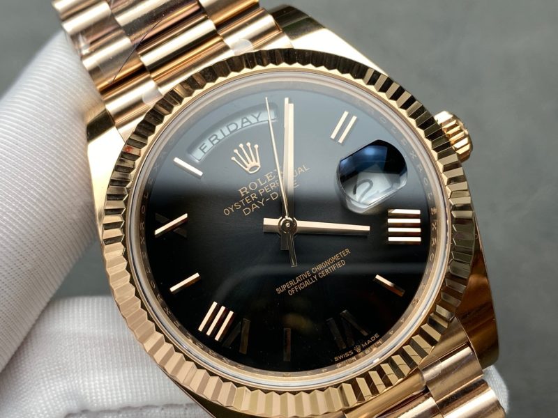 Rolex Day-Date 40mm Pink Gold Black Dial