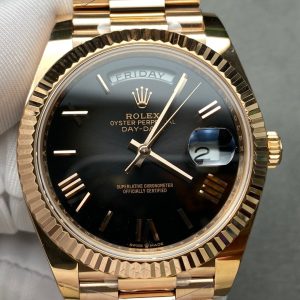 Rolex Day-Date 40mm Pink Gold Black Dial