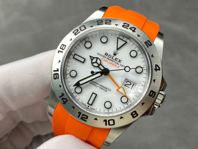 Rolex Explorer II 42mm Orange Silver White Dial