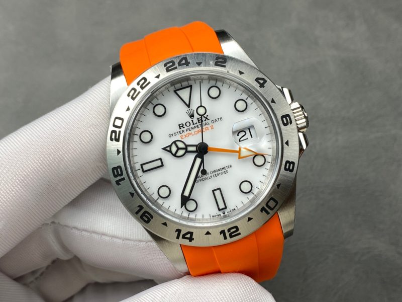 Rolex Explorer II 42mm Orange Silver White Dial