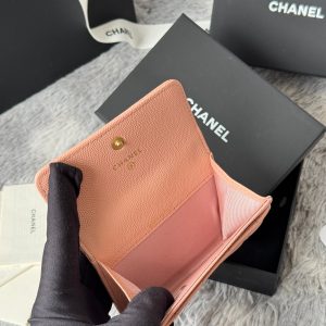 CC Boy Flap Card Holder Light Pink Gold-tone Grained Calfskin 242856