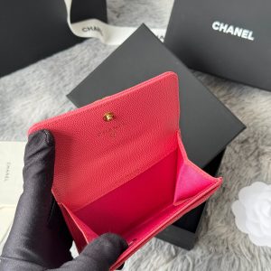 CC Boy Flap Card Holder Pink Gold-tone Grained Calfskin 242858