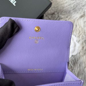 CC Boy Flap Card Holder Purple Gold-tone Grained Calfskin 242860