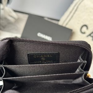 CC Classic Boy Coin Purse Black Gold-tone Grained Calfskin 242882