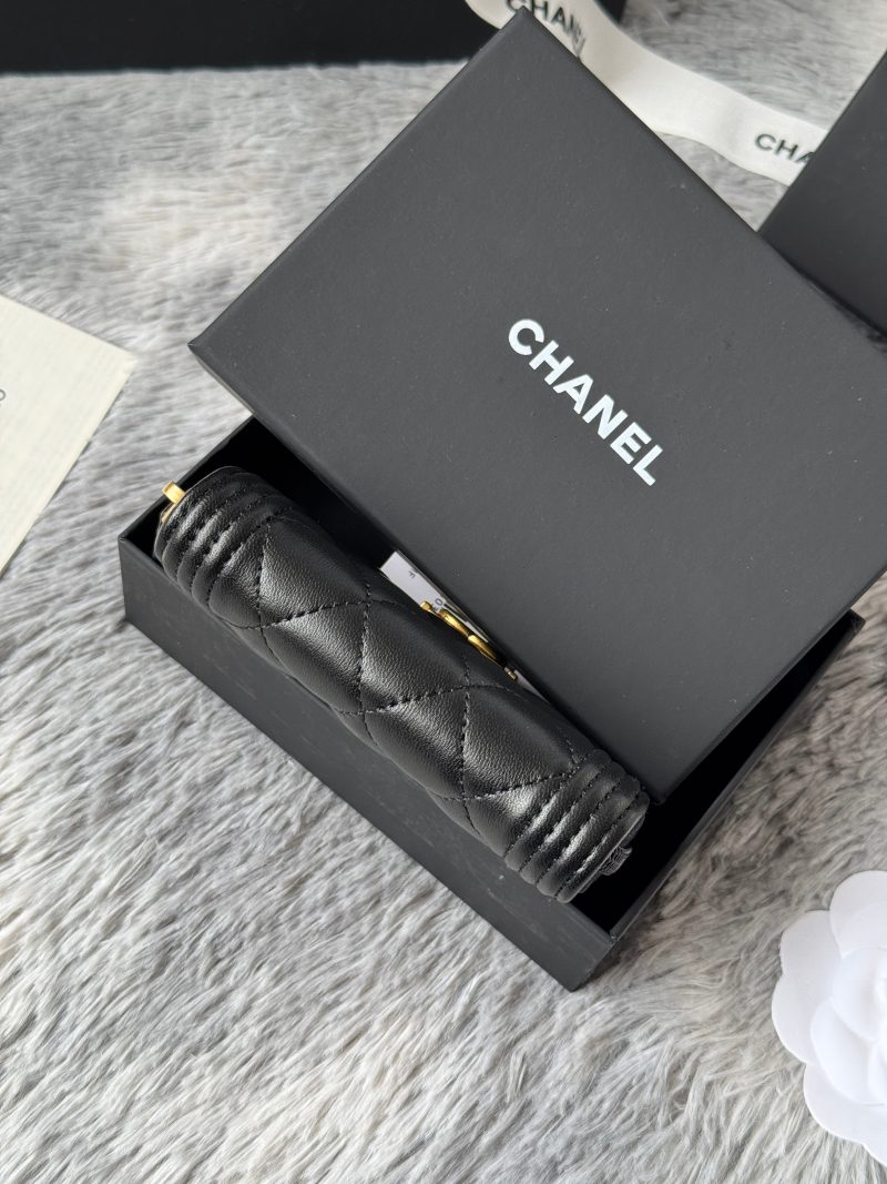 CC Classic Boy Coin Purse Black Gold-tone Lambskin 242886