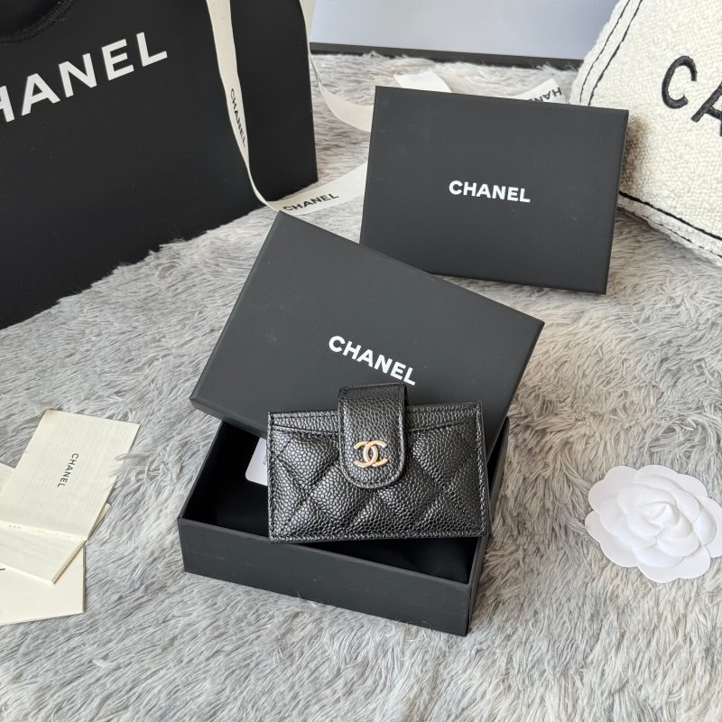 CC Accordion Card Holder Black Sliver-tone Metal Caviar 242646