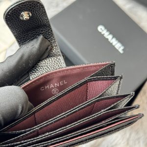 CC Accordion Card Holder Black Sliver-tone Metal Caviar 242646