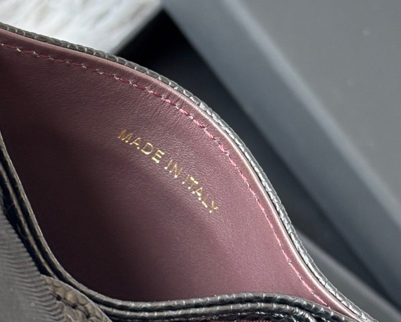 CC Accordion Card Holder Black Gold-tone Metal Caviar 242648