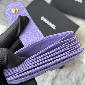 CC Accordion Card Holder Purple Gold-tone Metal Caviar 242657
