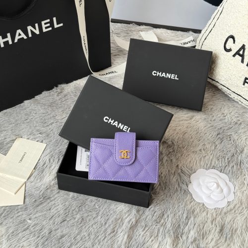 CC Accordion Card Holder Purple Gold-tone Metal Caviar 242657