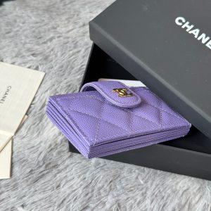 CC Accordion Card Holder Purple Gold-tone Metal Caviar 242657