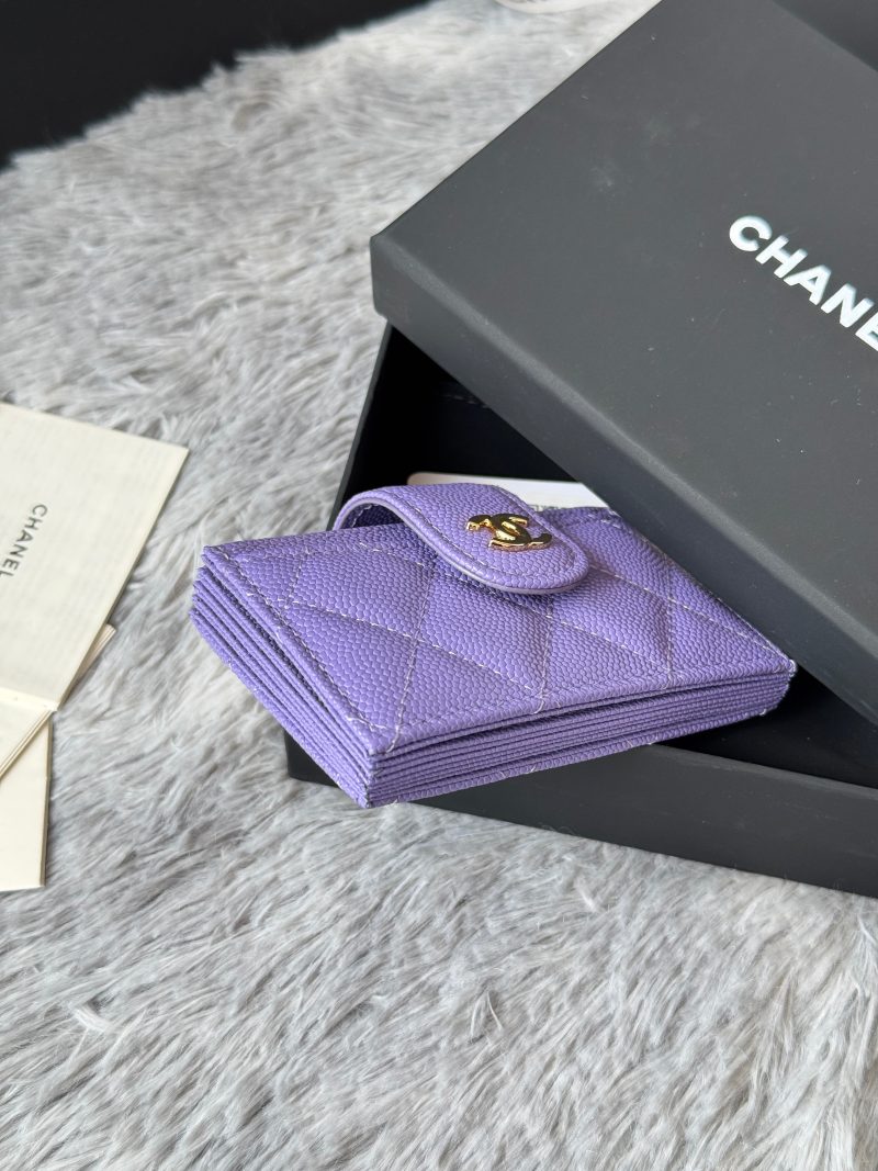 CC Accordion Card Holder Purple Gold-tone Metal Caviar 242657