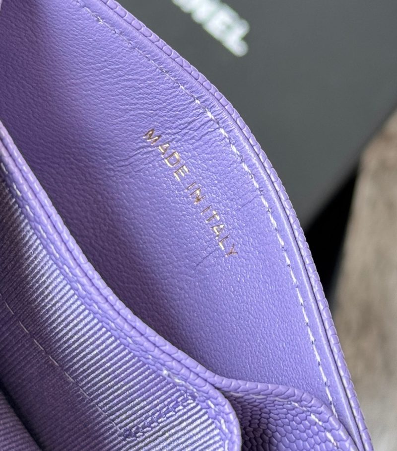 CC Accordion Card Holder Purple Gold-tone Metal Caviar 242657