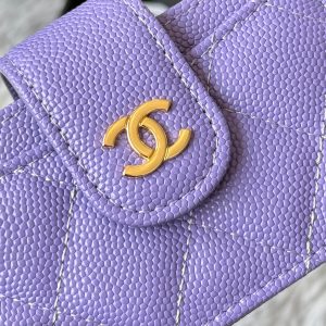 CC Accordion Card Holder Purple Gold-tone Metal Caviar 242657