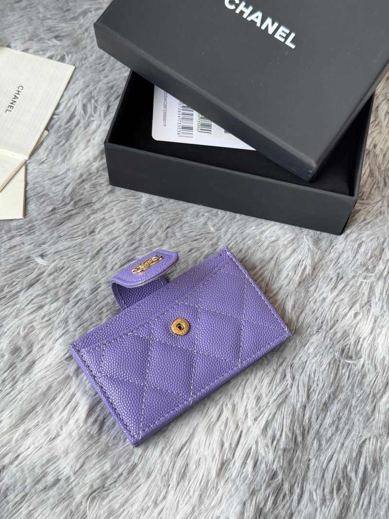 CC Accordion Card Holder Purple Gold-tone Metal Caviar 242657