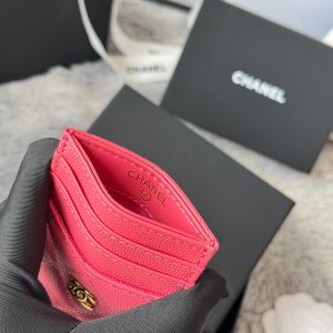 CC Carld Holder Pink Grain Calfskin 242686