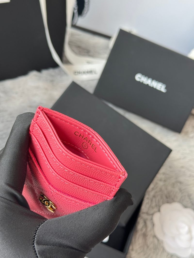 CC Carld Holder Pink Grain Calfskin 242686