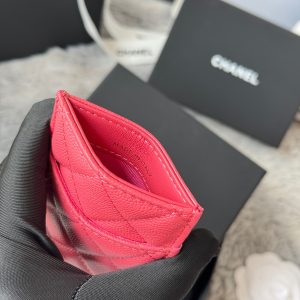 CC Carld Holder Pink Grain Calfskin 242686