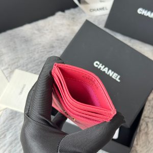 CC Carld Holder Pink Grain Calfskin 242686