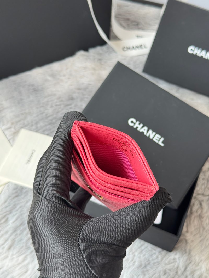 CC Carld Holder Pink Grain Calfskin 242686