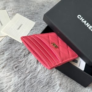 CC Carld Holder Pink Grain Calfskin 242686